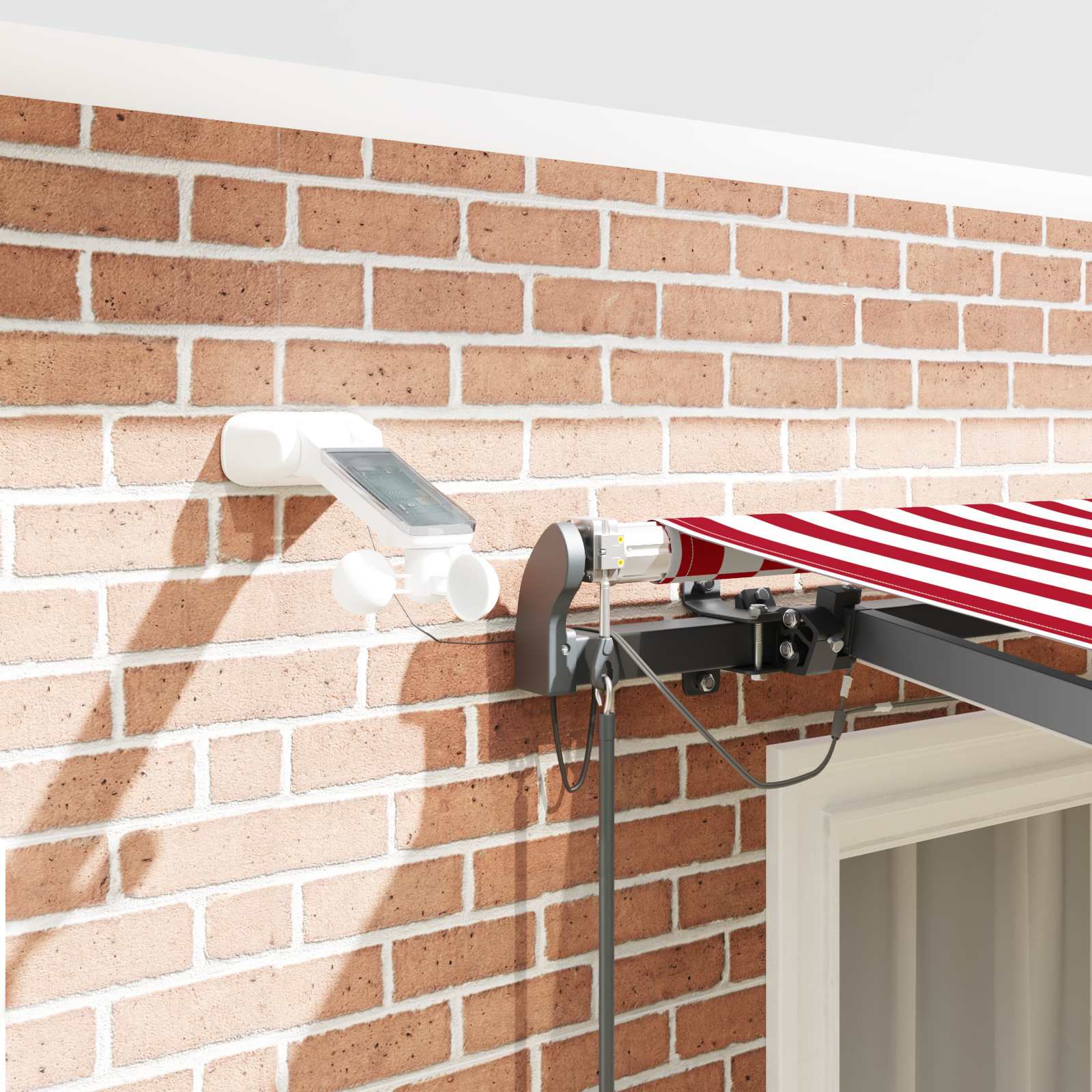 Napernyő anyag tartalmaz piros és fehér 300 x 250 cm poliészter