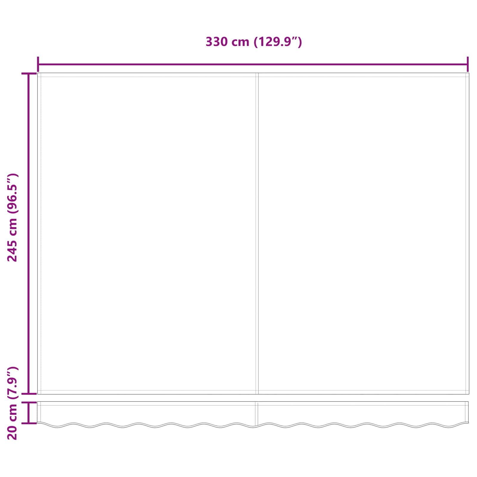 Napernyő anyag narancssárga és barna 350 x 250 cm poliészter