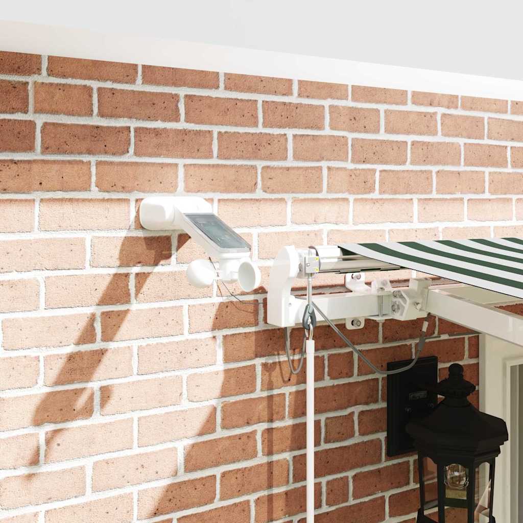 Behúzható napellenző zöld és fehér 400 × 300 cm