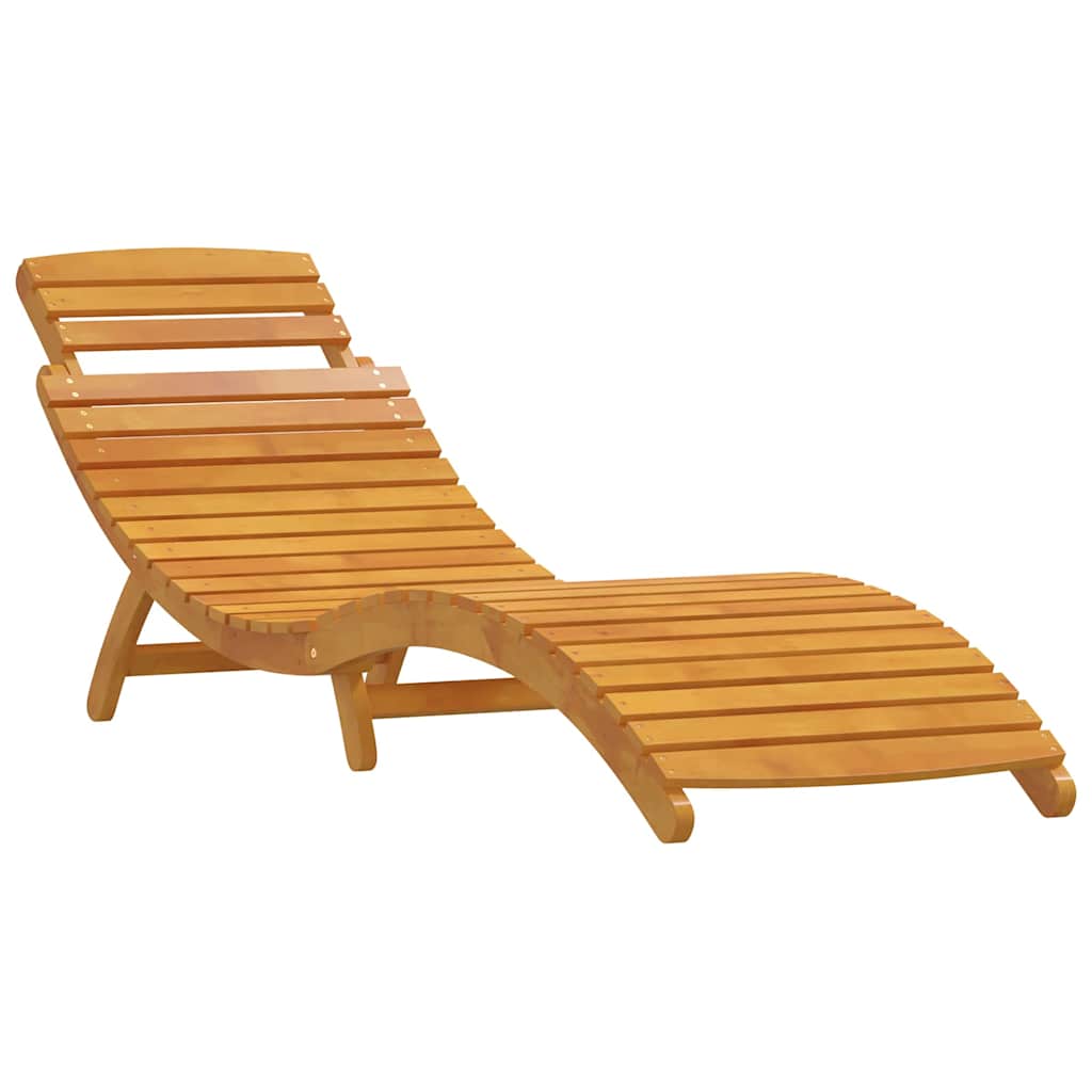 Napozóágy 2 pcs barna 55 x 184 x 64cm tömör akácfa