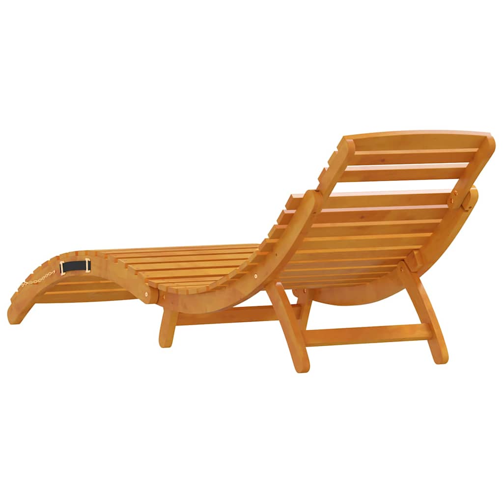 Napozóágy 2 pcs barna 55 x 184 x 64cm tömör akácfa