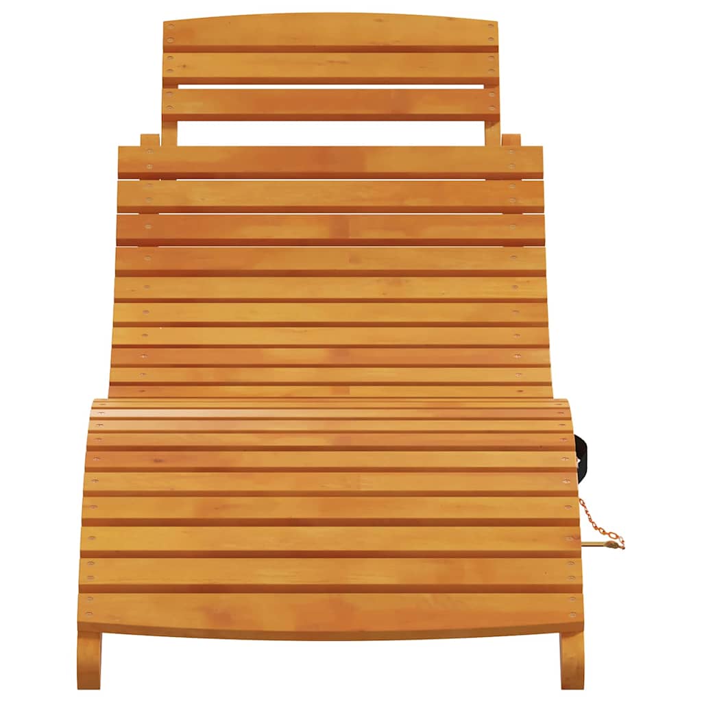 Napozóágy 2 pcs barna 55 x 184 x 64cm tömör akácfa