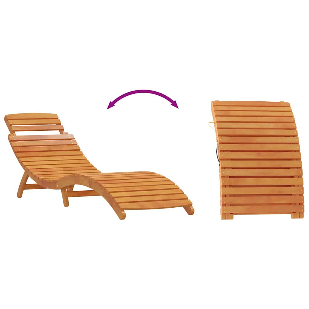 Napozóágy 2 pcs barna 55 x 184 x 64cm tömör akácfa