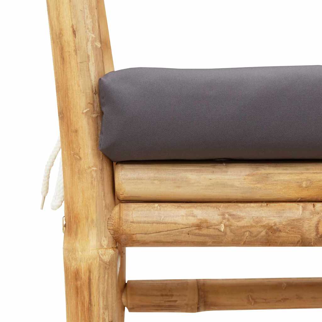 Kerti pad párnával barna 110 x 38 x 65cm bambusz