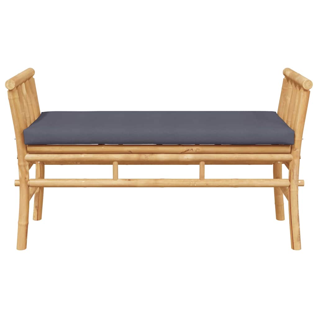 Kerti pad párnával barna 110 x 38 x 65cm bambusz