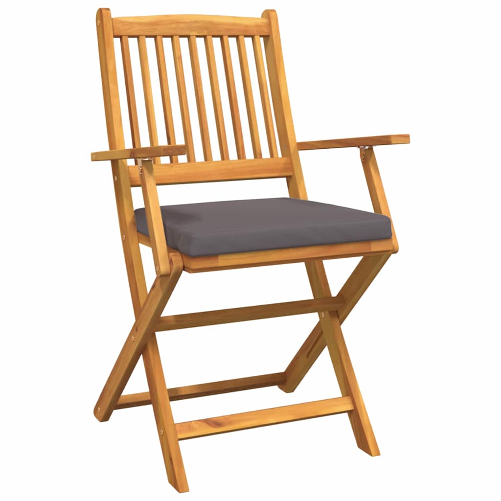 Összecsukható szék 8 pcs szürke 49 x 57.5 x 92cm tömör akácfa
