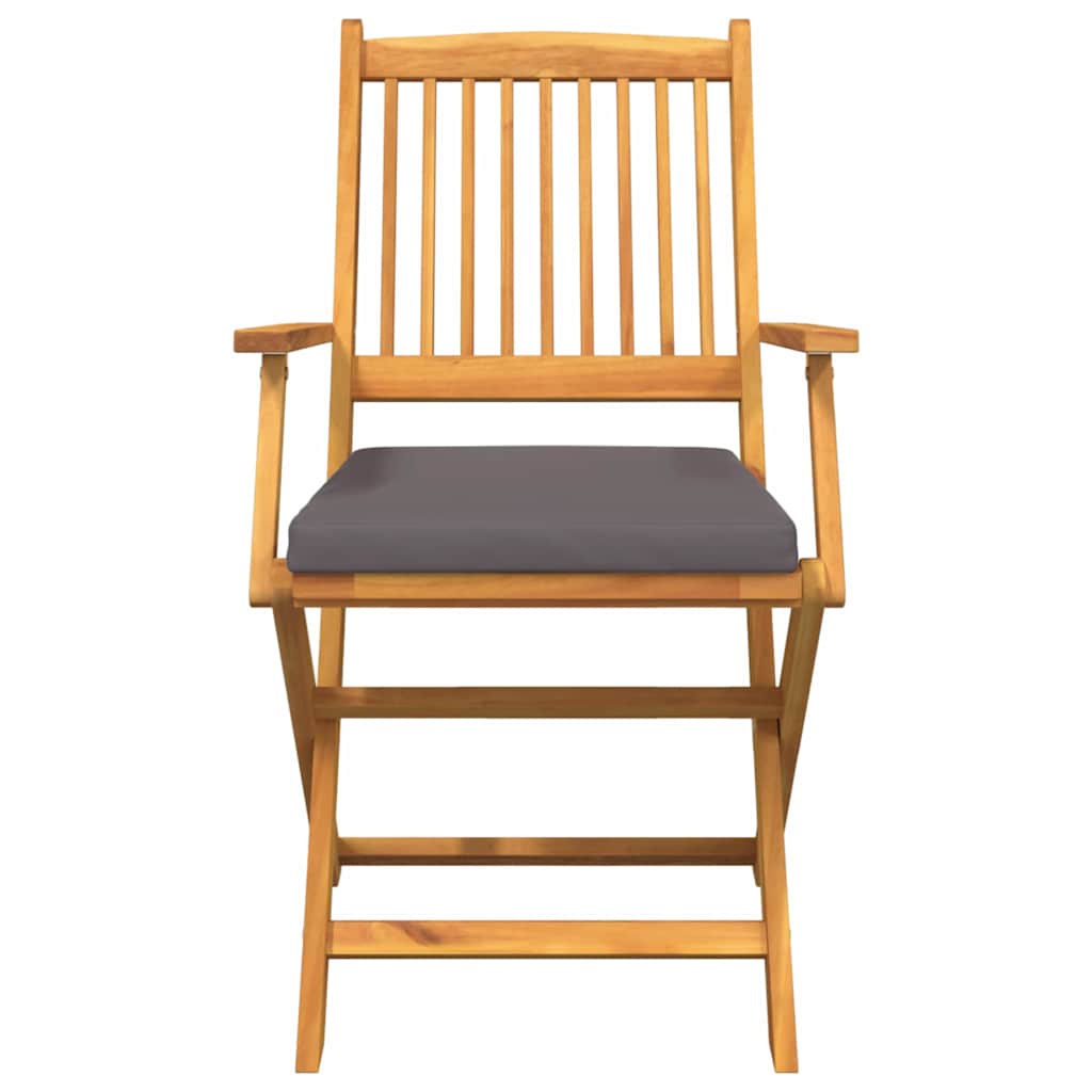 Összecsukható szék 8 pcs szürke 49 x 57.5 x 92cm tömör akácfa
