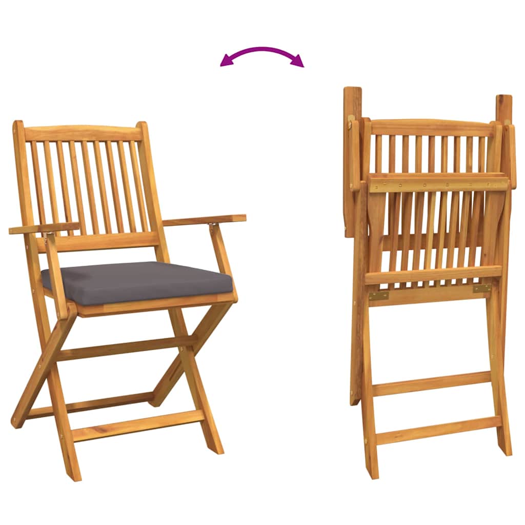 Összecsukható szék 8 pcs szürke 49 x 57.5 x 92cm tömör akácfa