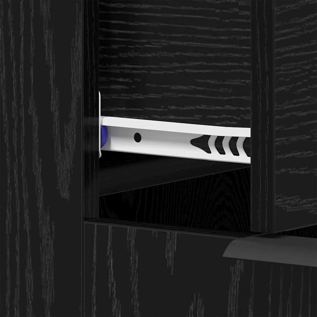 Asztal fiókkal tárolóval musta tammi 133 x 50 x 75 cm faanyag