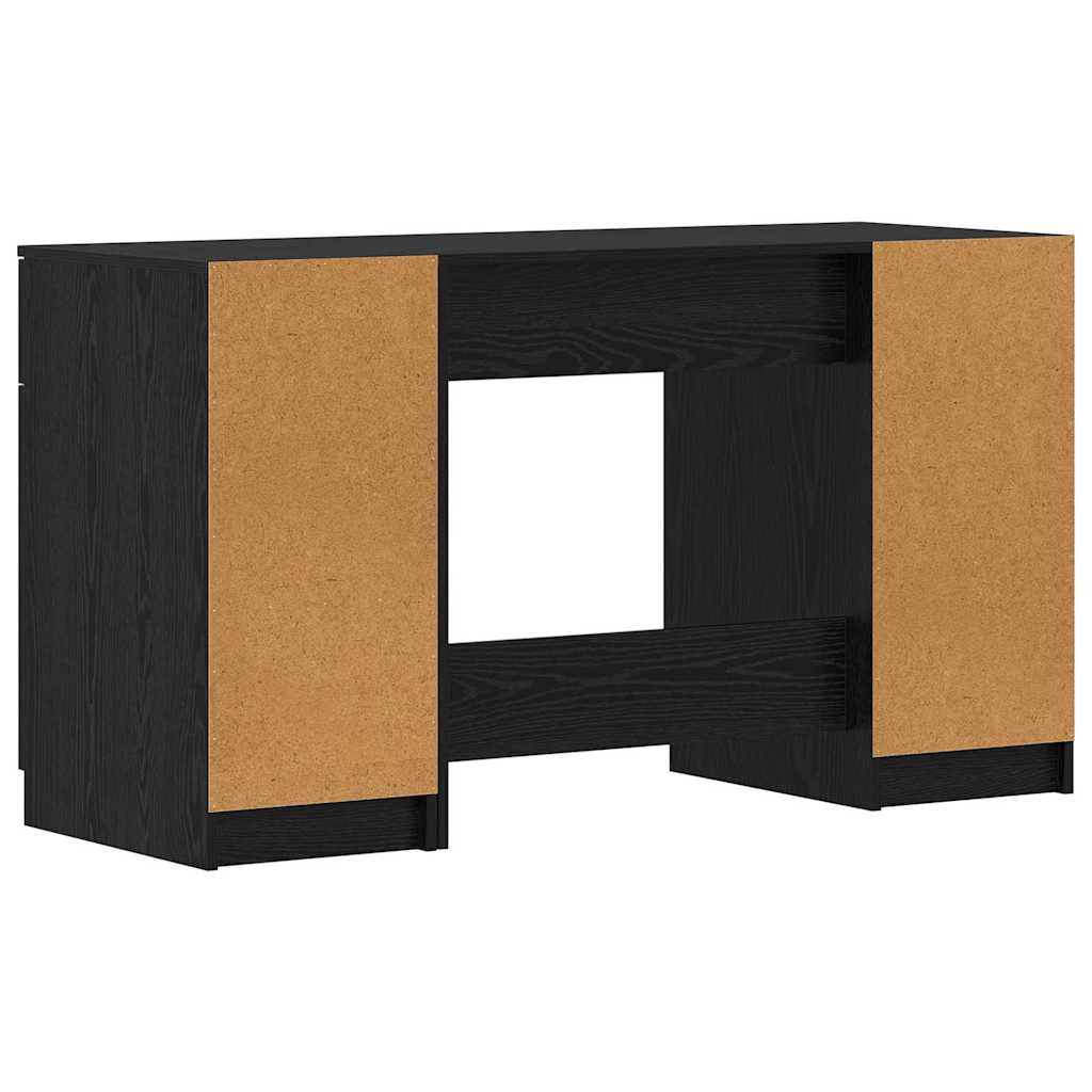 Asztal fiókkal tárolóval musta tammi 133 x 50 x 75 cm faanyag