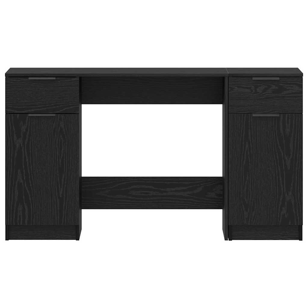 Asztal fiókkal tárolóval musta tammi 133 x 50 x 75 cm faanyag