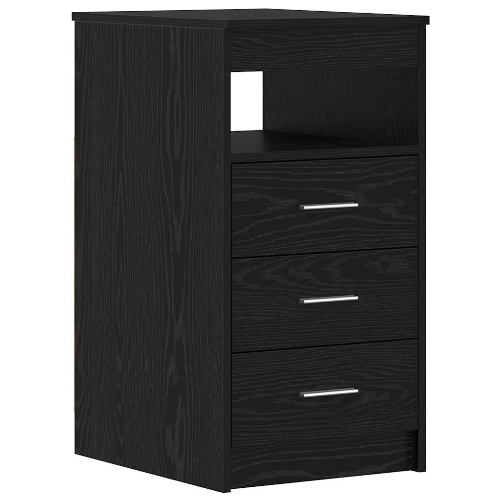 Asztal fiókkal polcokkal musta tammi 140 x 50 x 76 cm faanyag