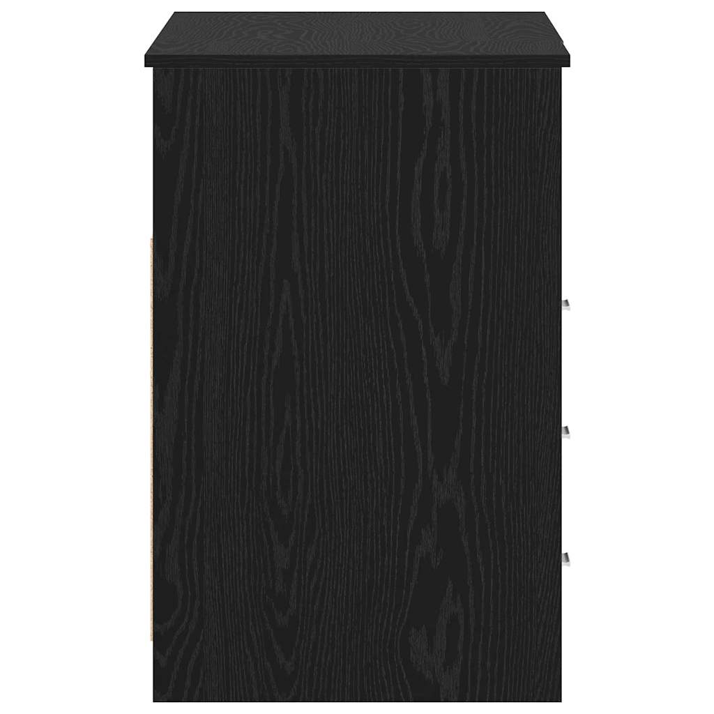 Asztal fiókkal polcokkal musta tammi 140 x 50 x 76 cm faanyag
