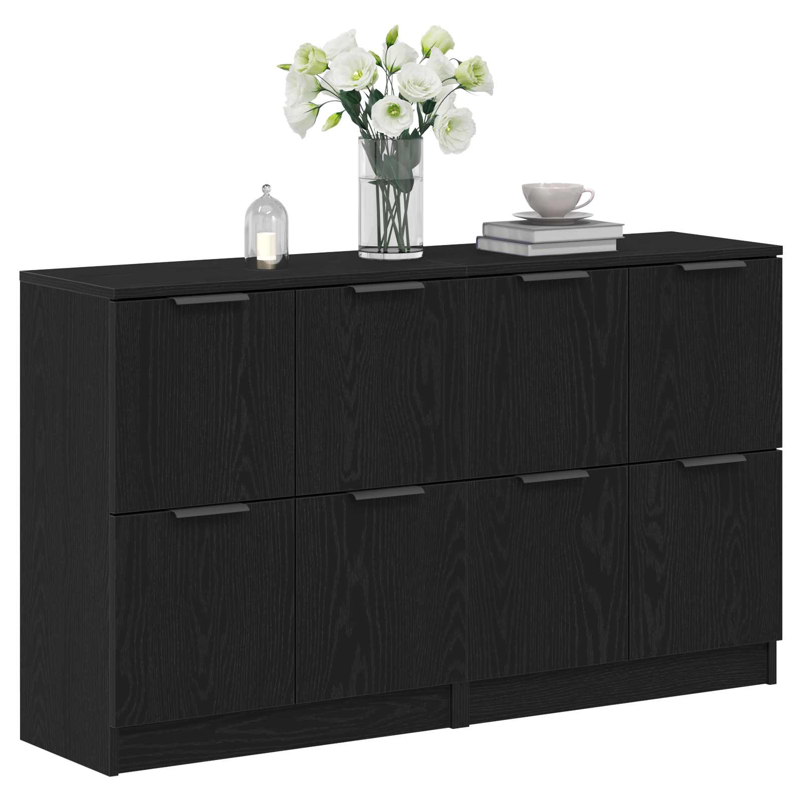 Széf 2 pcs fekete tölgy 60 x 30 x 70 cm faanyag