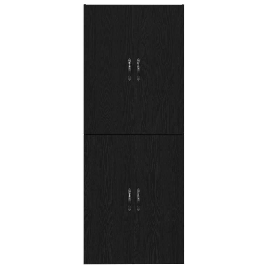 Fali szekrény 2 pcs fekete tölgy 69,5 x 34 x 90 cm faanyag