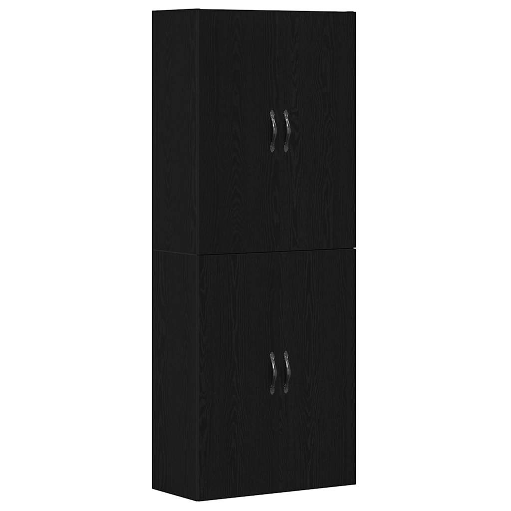 Fali szekrény 2 pcs fekete tölgy 69,5 x 34 x 90 cm faanyag