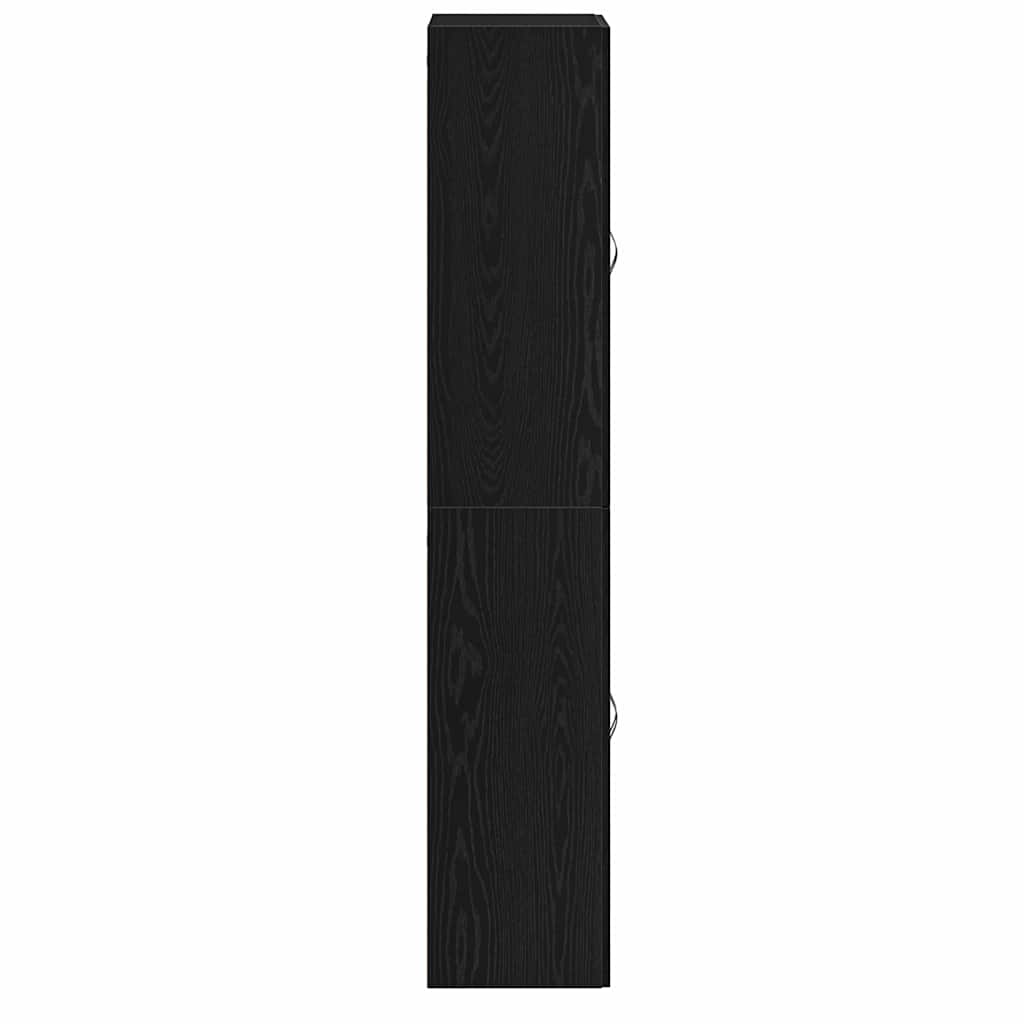 Fali szekrény 2 pcs fekete tölgy 69,5 x 34 x 90 cm faanyag