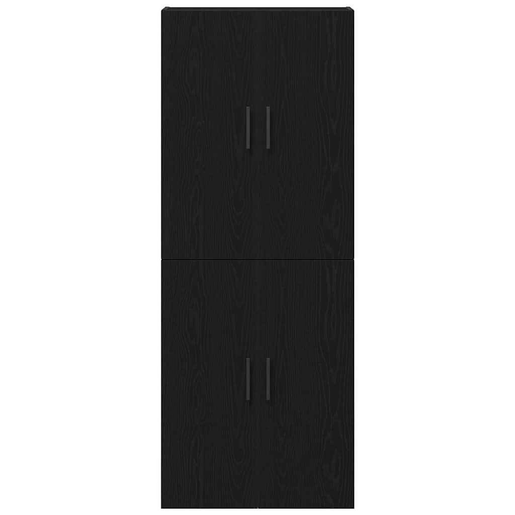 Fali szekrény 2 pcs fekete tölgy 69,5 x 34 x 90 cm faanyag