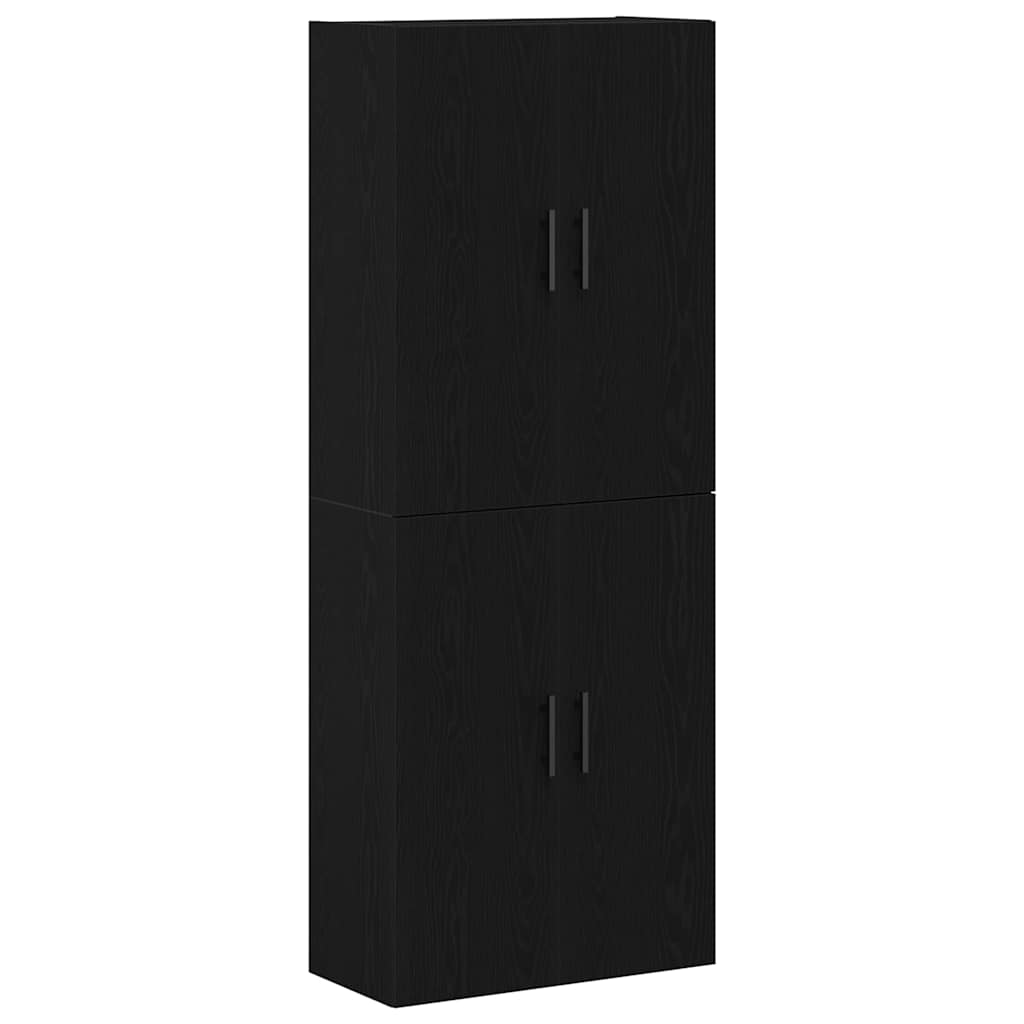 Fali szekrény 2 pcs fekete tölgy 69,5 x 34 x 90 cm faanyag