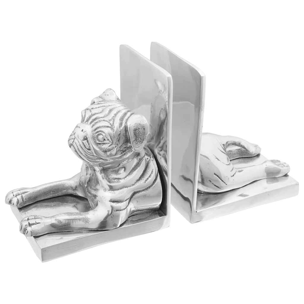 Könyvtámaszok 2 pcs ezüst 12 x 15 x 18 cm alumínium