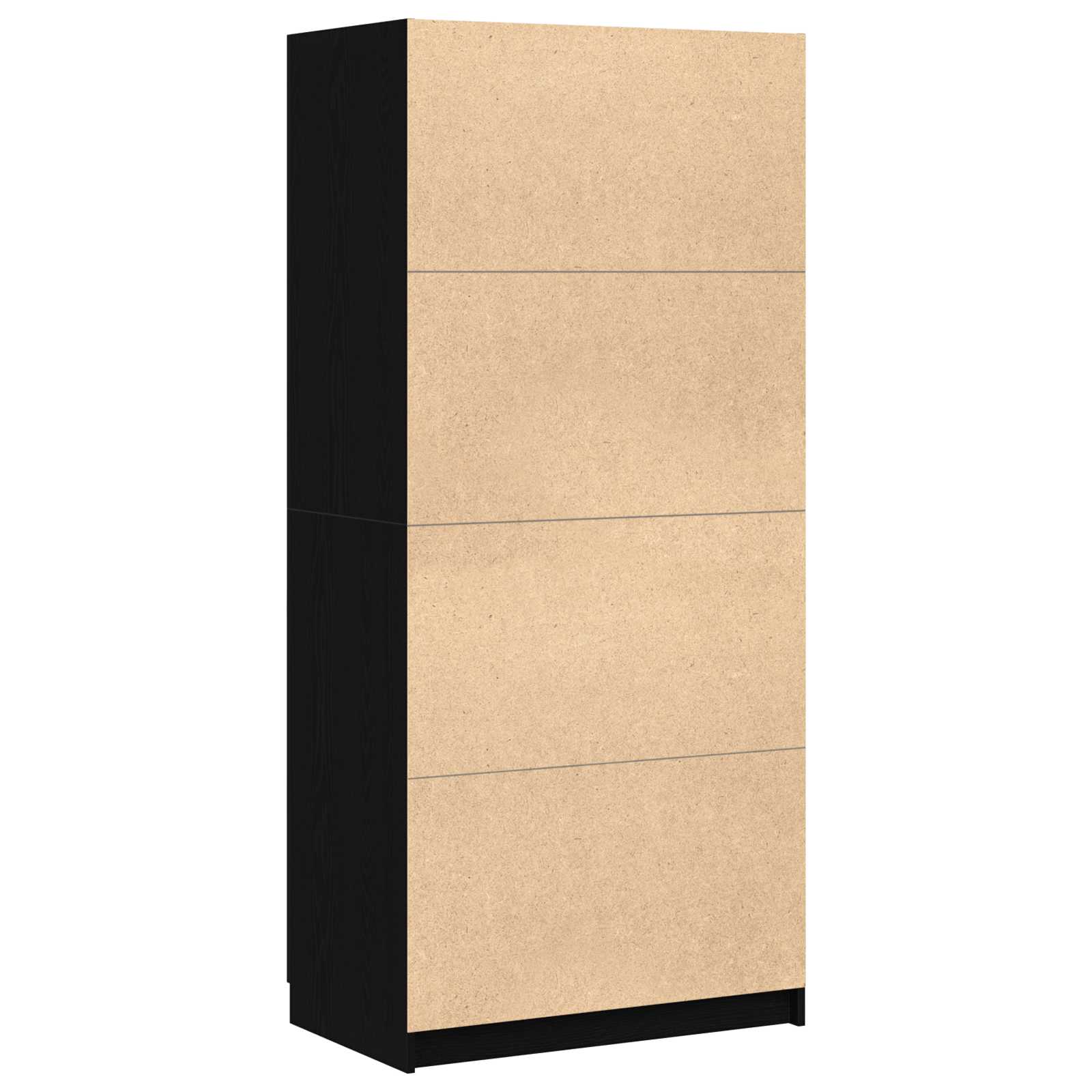 Ruhásszekrény polcokkal fekete tölgy 80 x 50,5 x 180 cm faanyag