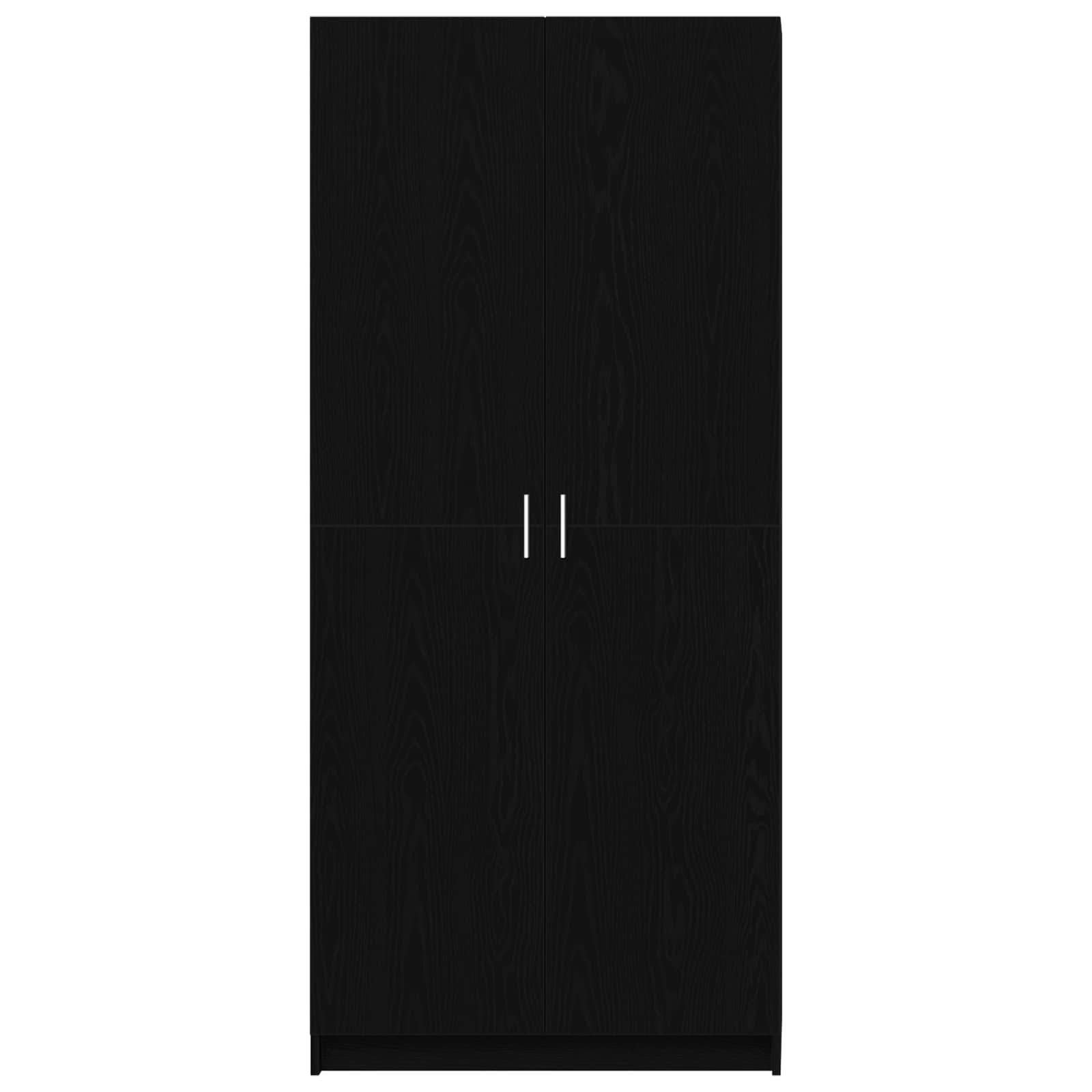 Ruhásszekrény polcokkal fekete tölgy 80 x 50,5 x 180 cm faanyag