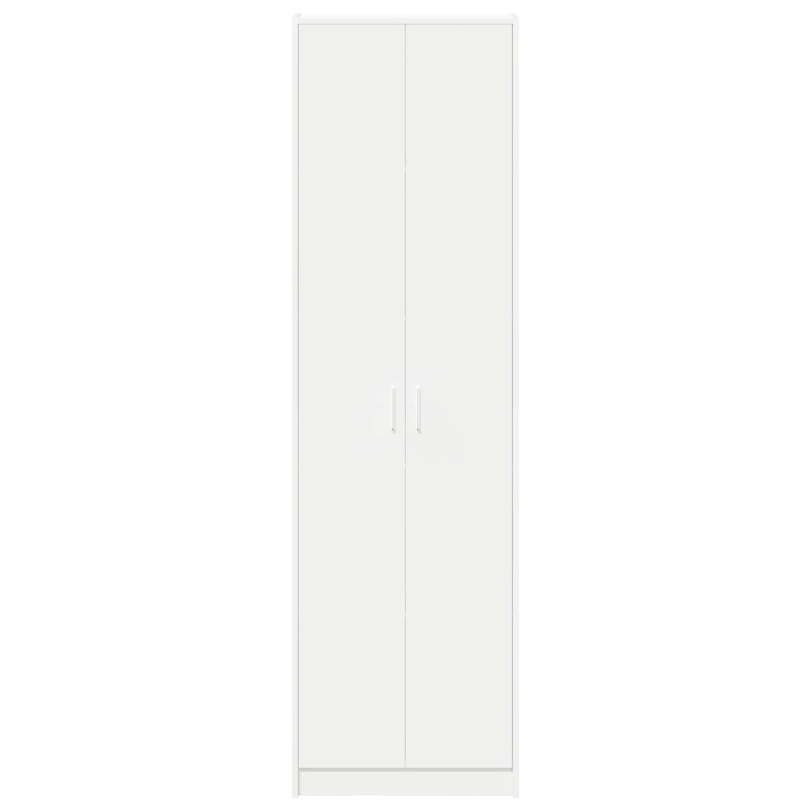 Ruhásszekrény polcokkal ajtóval fehér 55 x 25 x 189 cm faanyag