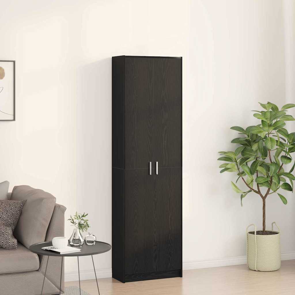 Ruhásszekrény polcokkal fekete tölgy 55 x 25 x 189 cm faanyag