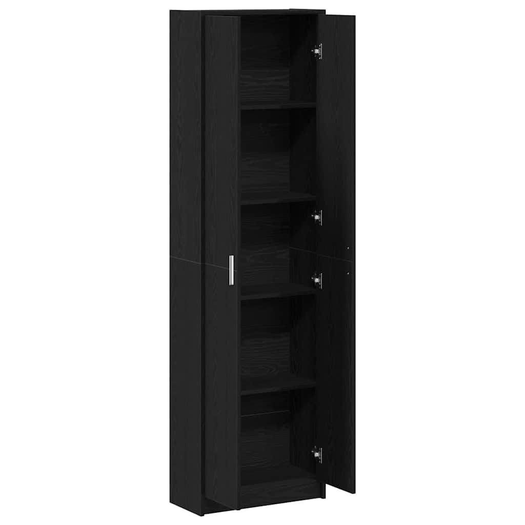 Ruhásszekrény polcokkal fekete tölgy 55 x 25 x 189 cm faanyag