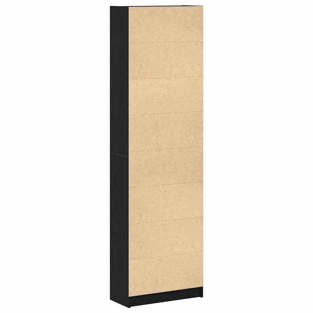 Ruhásszekrény polcokkal fekete tölgy 55 x 25 x 189 cm faanyag