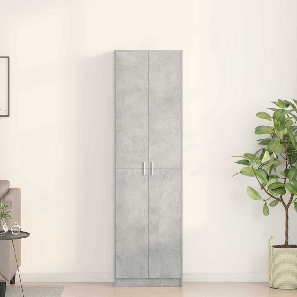 Ruhásszekrény polcokkal beton szürke 55 x 25 x 189 cm faanyag