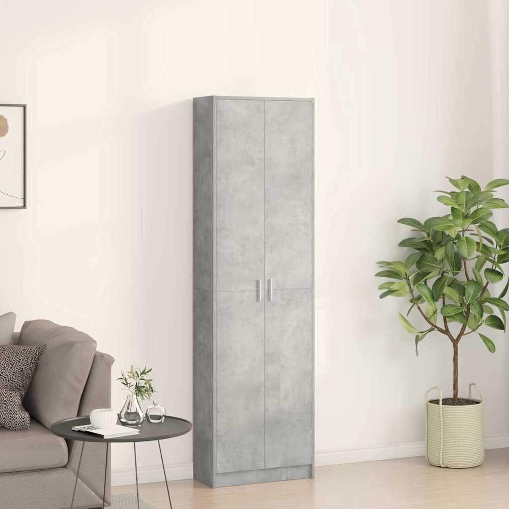 Ruhásszekrény polcokkal beton szürke 55 x 25 x 189 cm faanyag