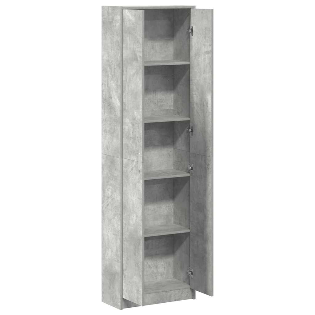 Ruhásszekrény polcokkal beton szürke 55 x 25 x 189 cm faanyag