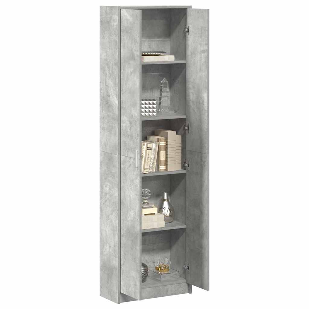 Ruhásszekrény polcokkal beton szürke 55 x 25 x 189 cm faanyag