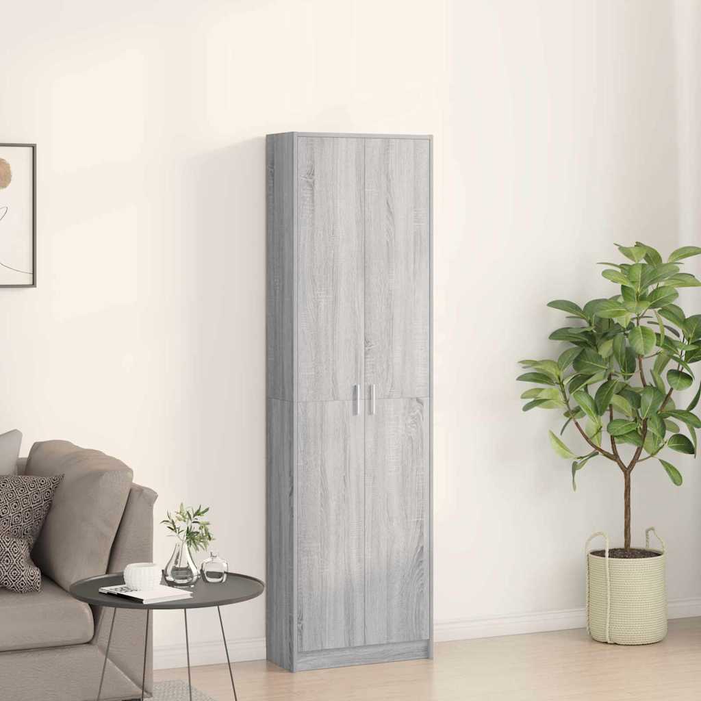 Ruhásszekrény polcokkal szürke sonoma 55 x 25 x 189 cm faanyag