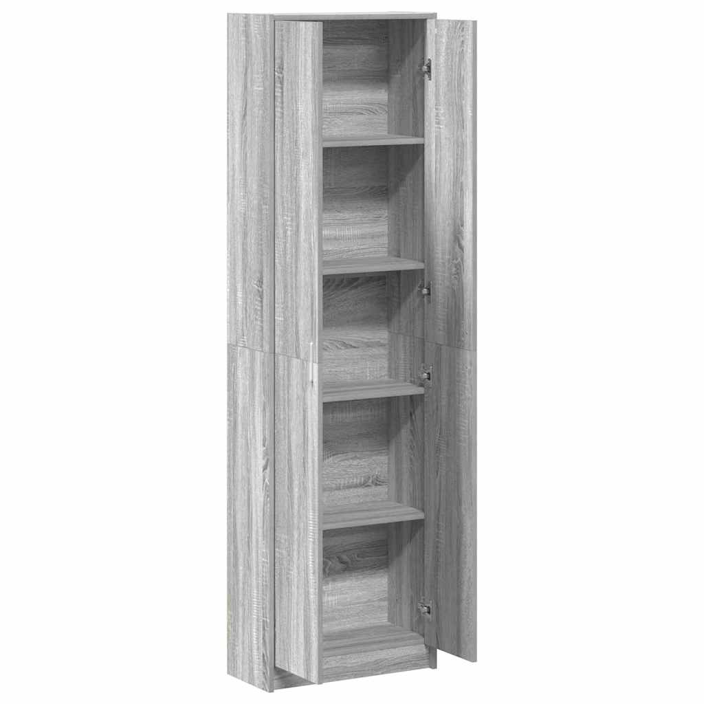Ruhásszekrény polcokkal szürke sonoma 55 x 25 x 189 cm faanyag