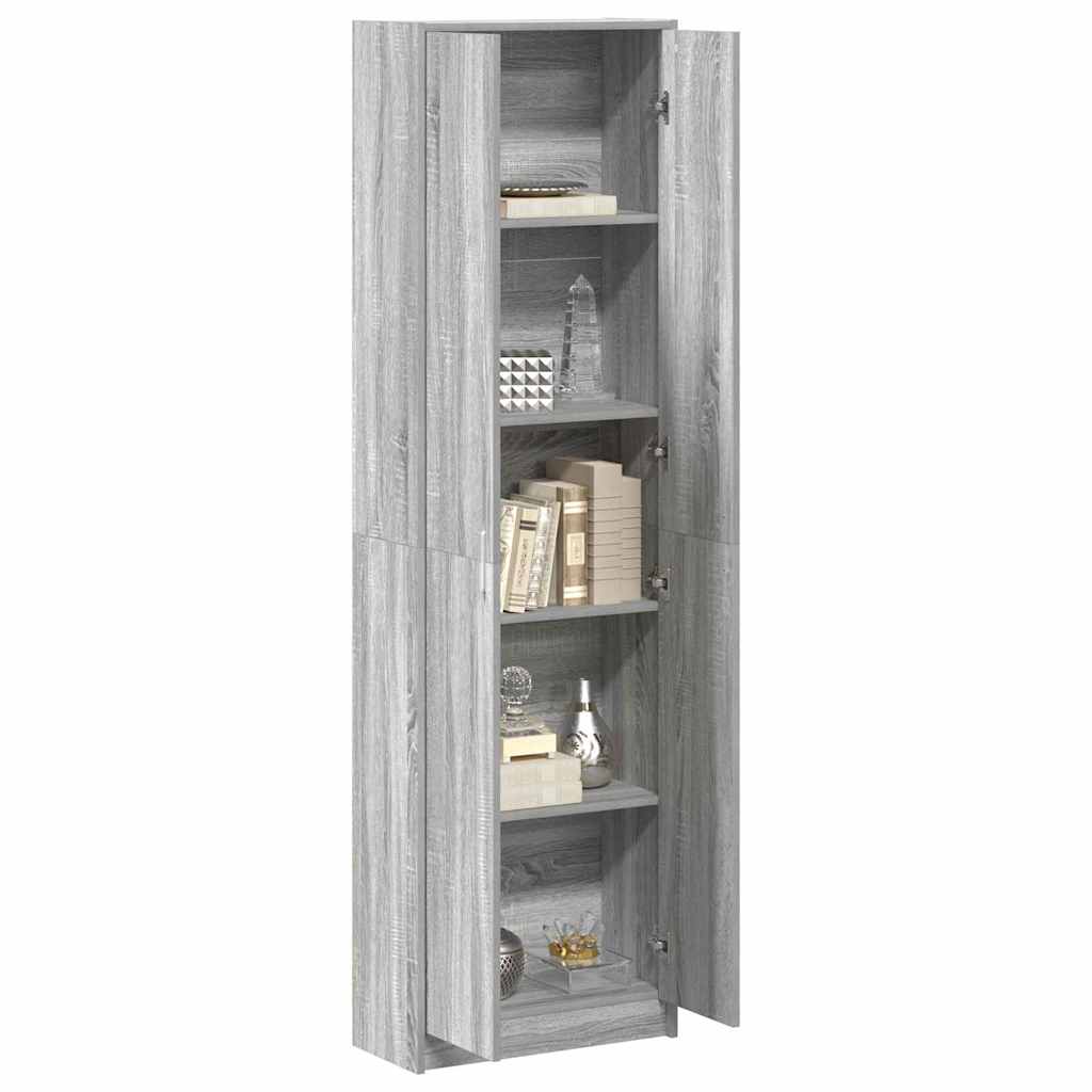 Ruhásszekrény polcokkal szürke sonoma 55 x 25 x 189 cm faanyag