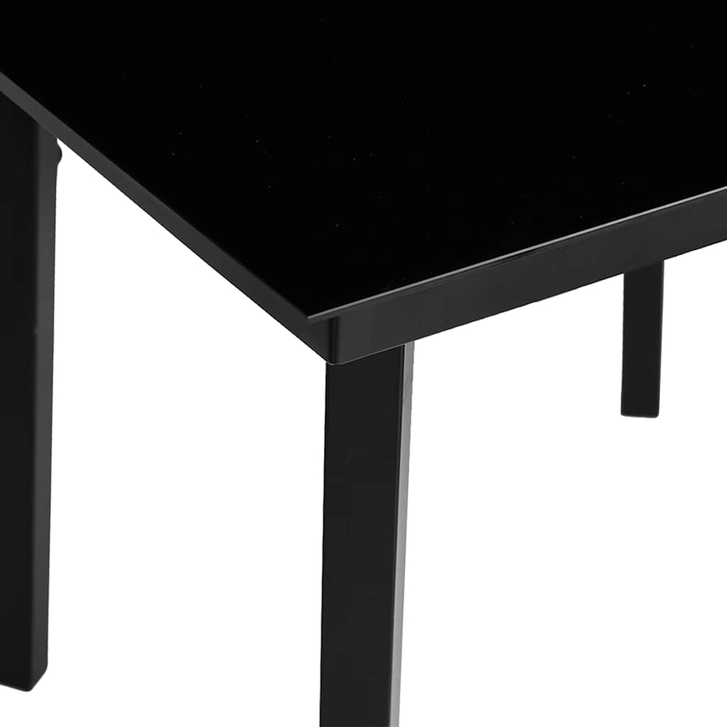 3 részes fekete polyrattan üveg kerti étkezőgarnitúra