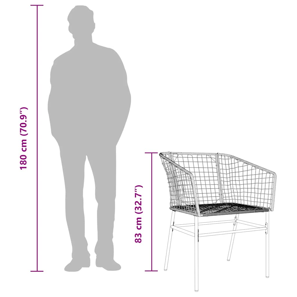 3 részes fekete polyrattan üveg kerti étkezőgarnitúra