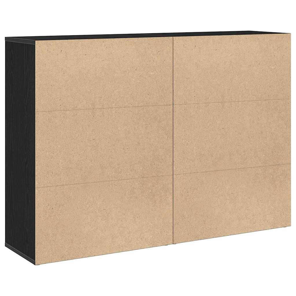 Széf 2 pcs fekete tölgy 60 x 31 x 84 cm faanyag