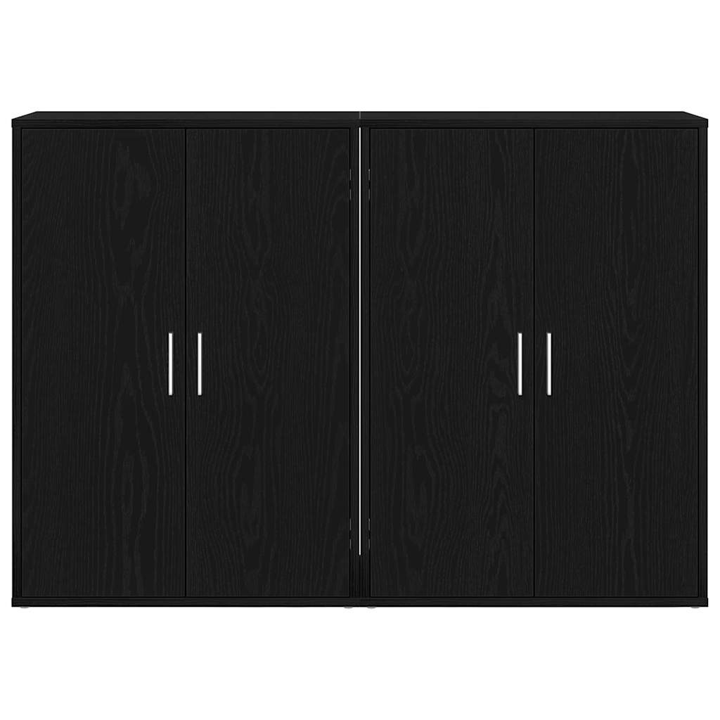 Széf 2 pcs fekete tölgy 60 x 31 x 84 cm faanyag
