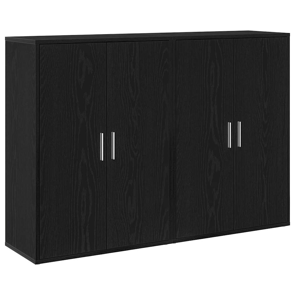 Széf 2 pcs fekete tölgy 60 x 31 x 84 cm faanyag