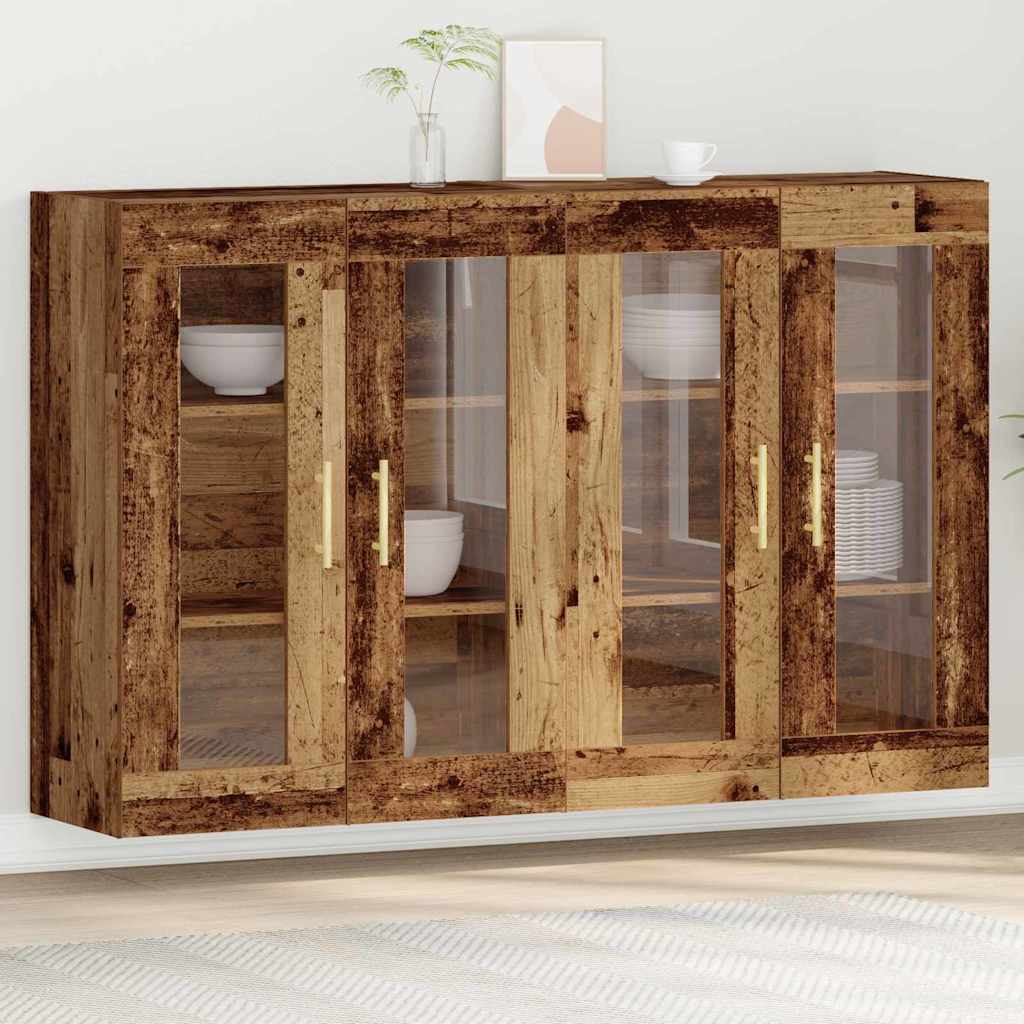 Fali szekrények 2 pcs öreg fa 69,5 x 34 x 90 cm faanyag