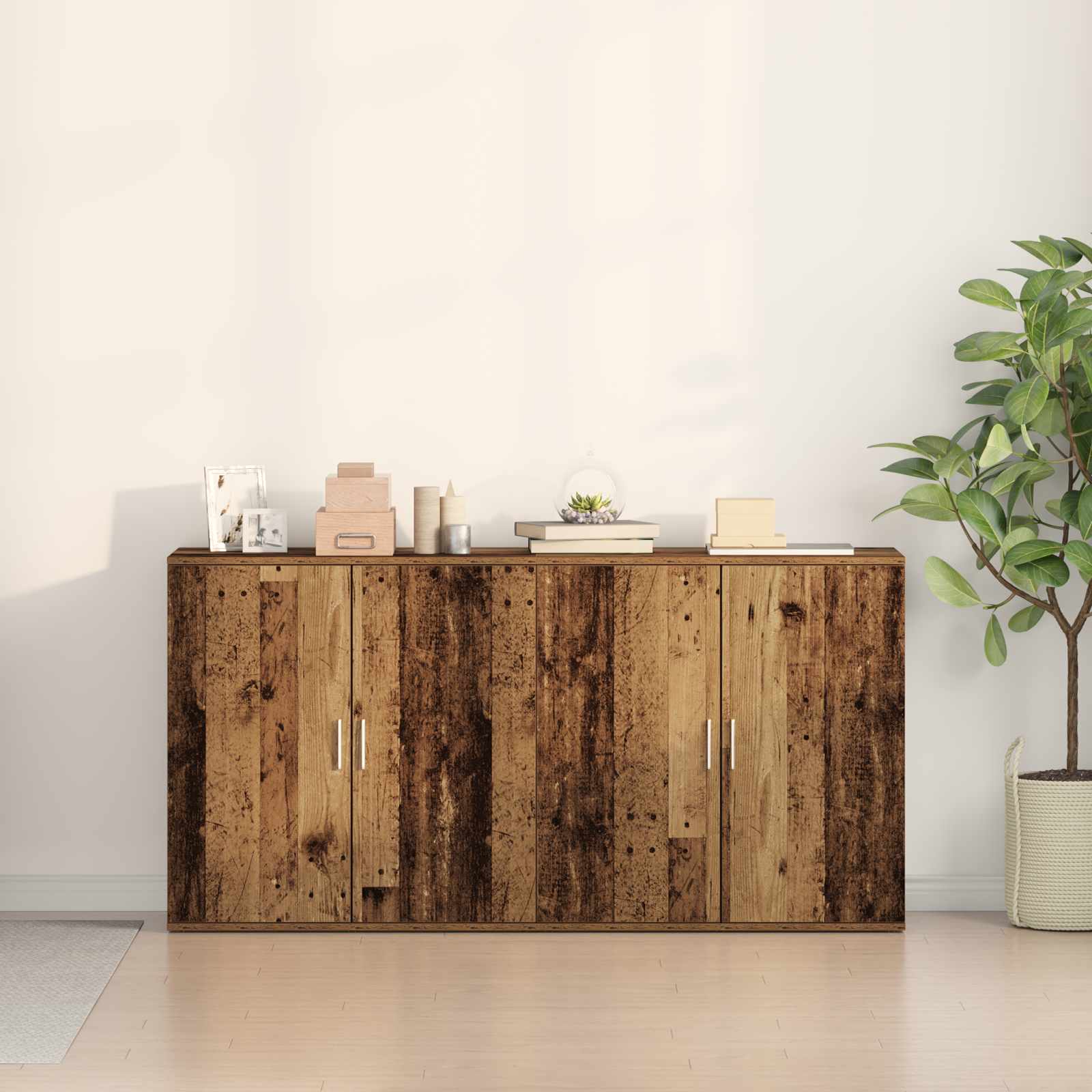 Széf 2 pcs öreg fa 79 x 38 x 80 cm faanyag