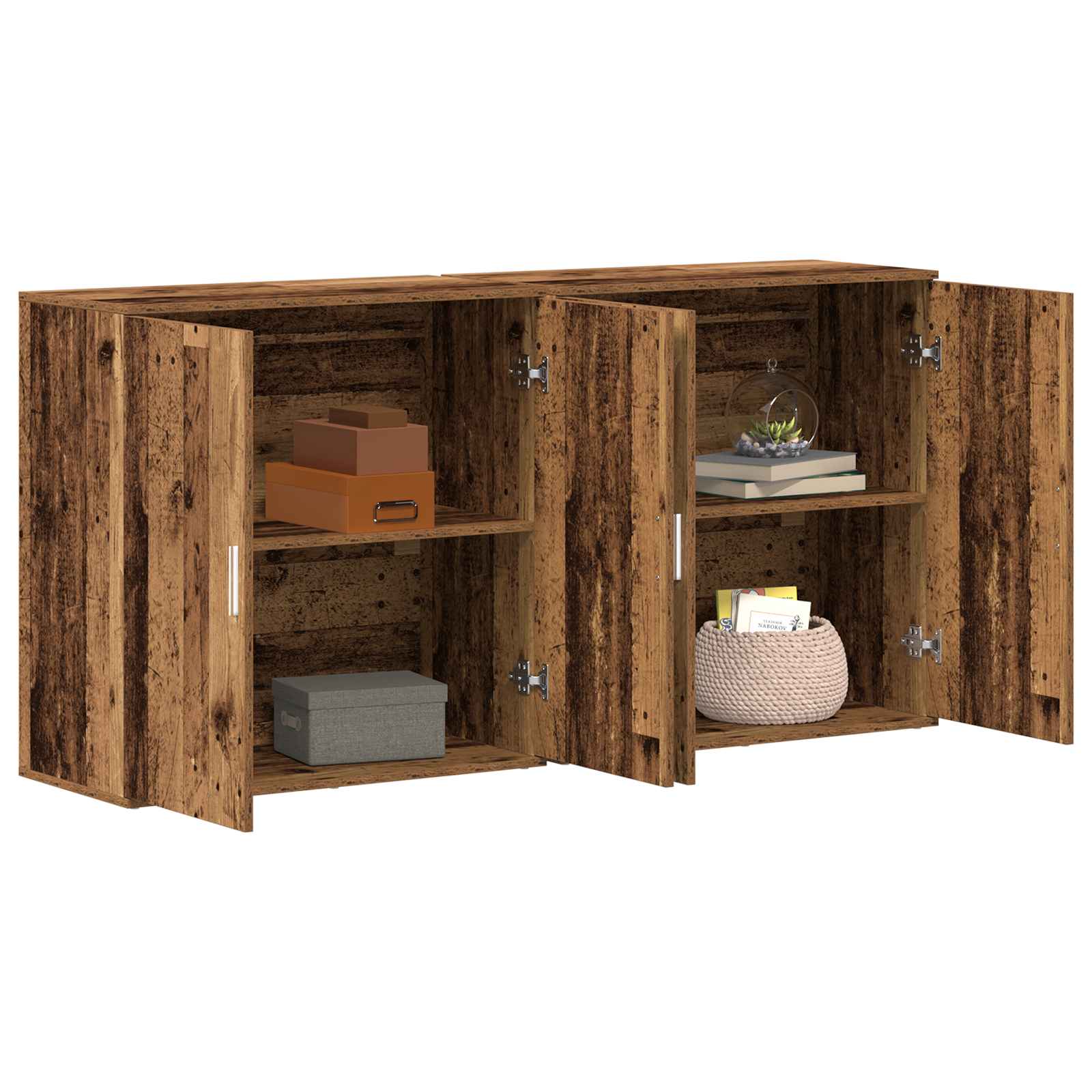 Széf 2 pcs öreg fa 79 x 38 x 80 cm faanyag