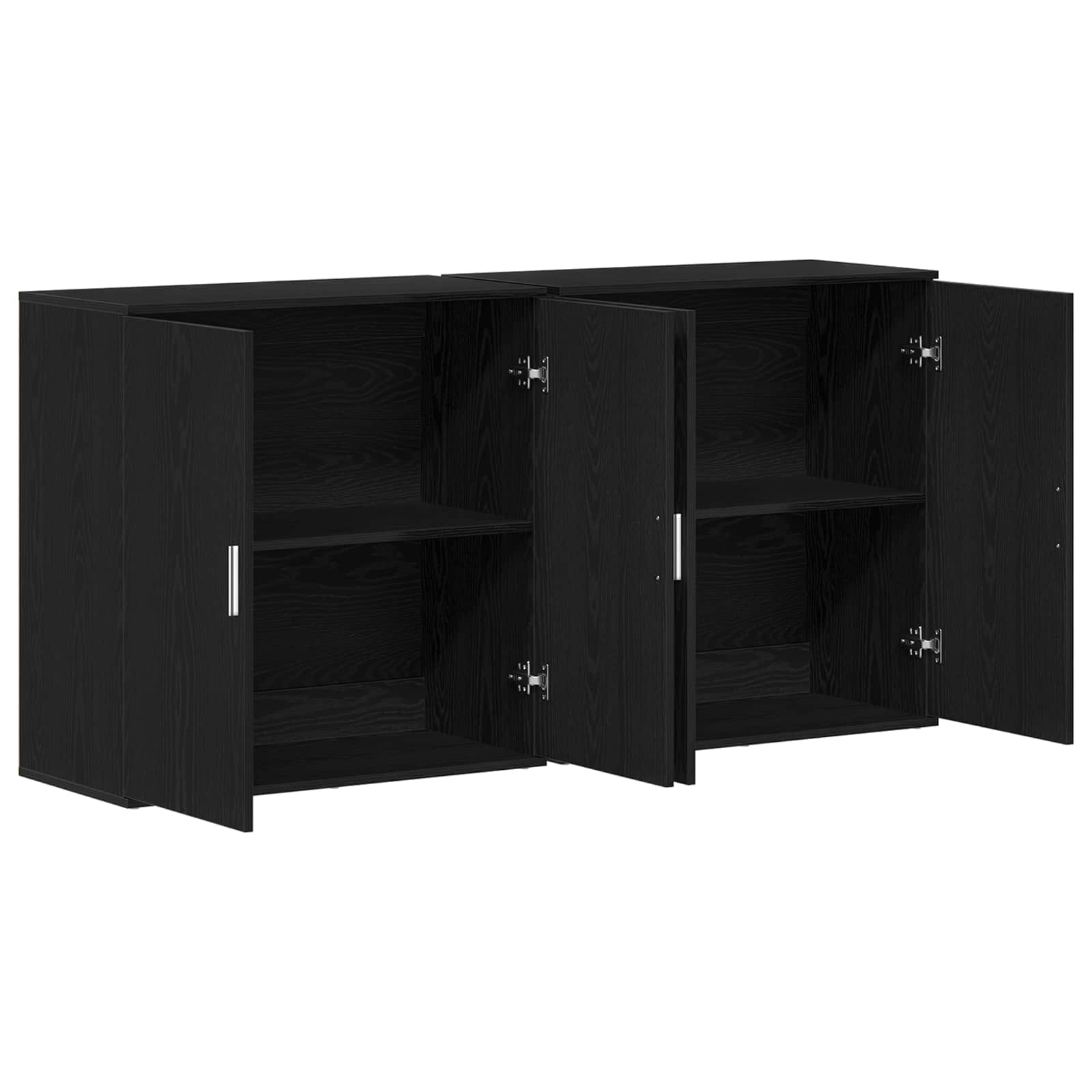 Széf 2 pcs fekete tölgy 79 x 38 x 80 cm faanyag