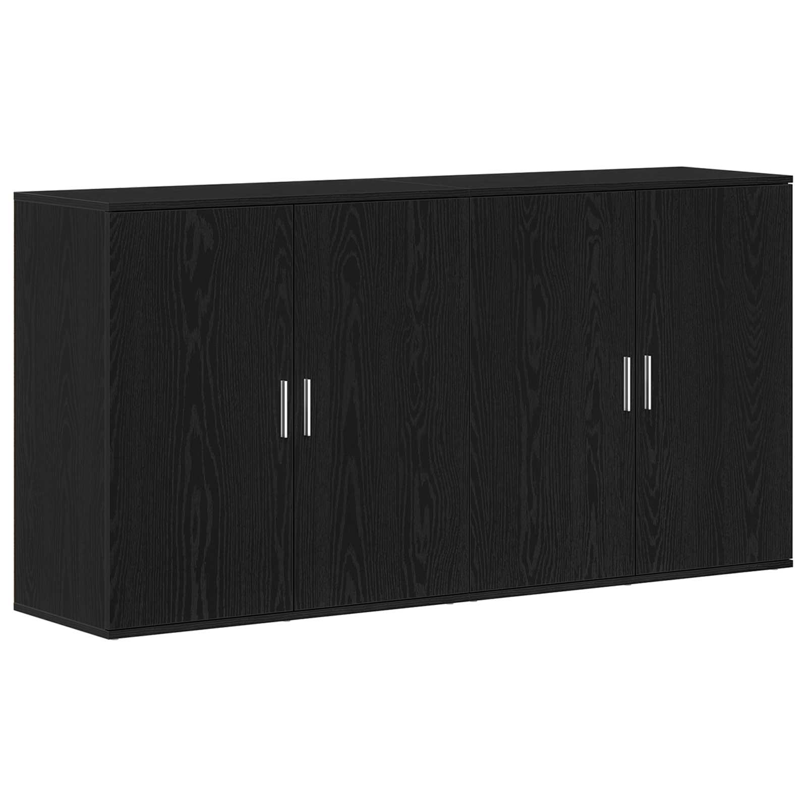 Széf 2 pcs fekete tölgy 79 x 38 x 80 cm faanyag