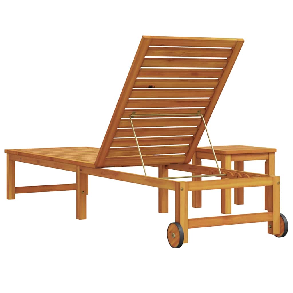 Napozó barna 202 x 53 x 89 cm tömör akácfa