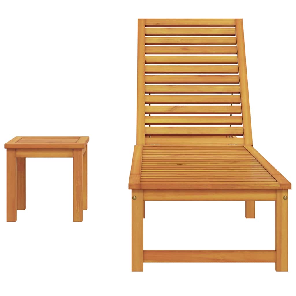 Napozó barna 202 x 53 x 89 cm tömör akácfa