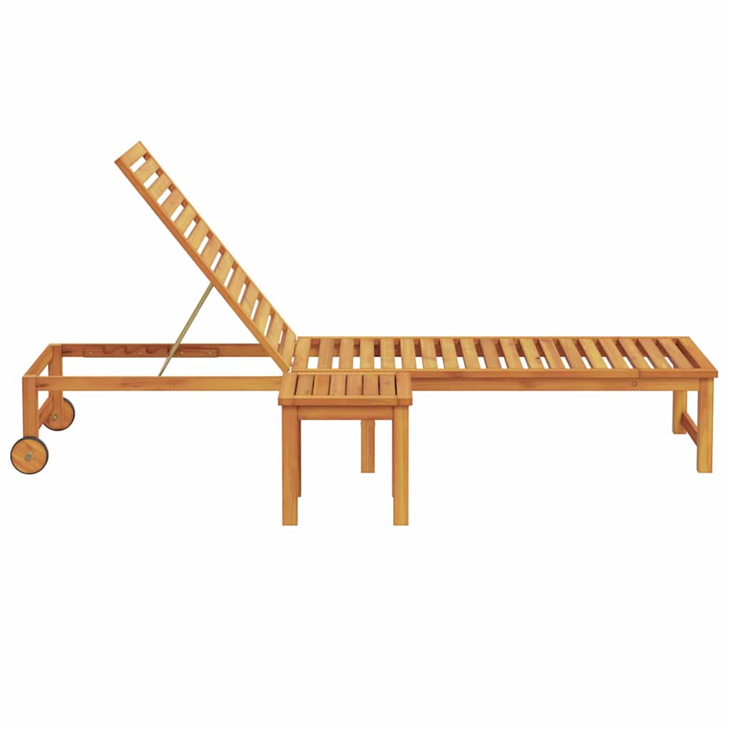 Napozó barna 202 x 53 x 89 cm tömör akácfa